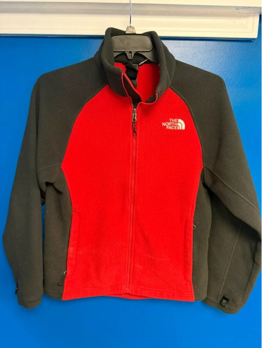 The North Face Red Black Full Zip Fleece Jacket Small